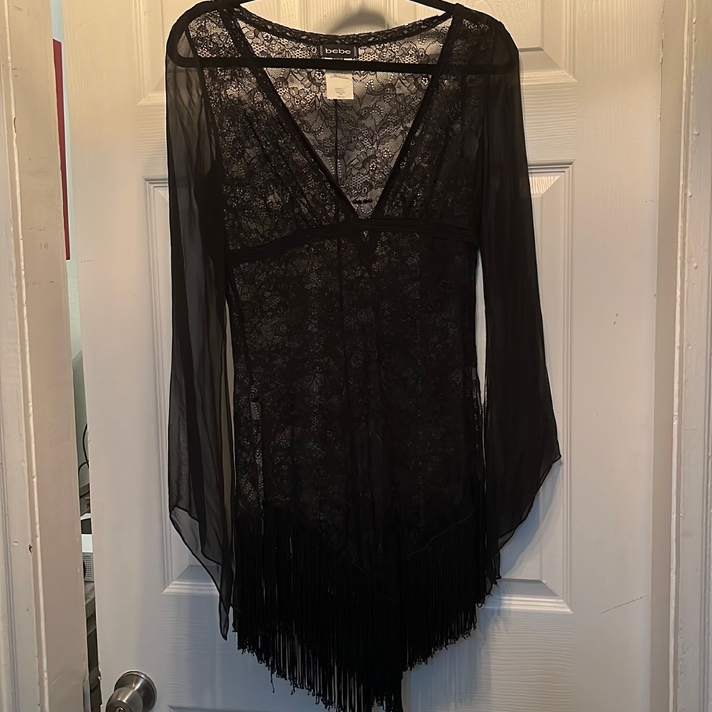 Vintage Bebe top in lace with tassels